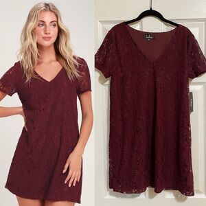 Lulus Bancroft Lace Shift Dress